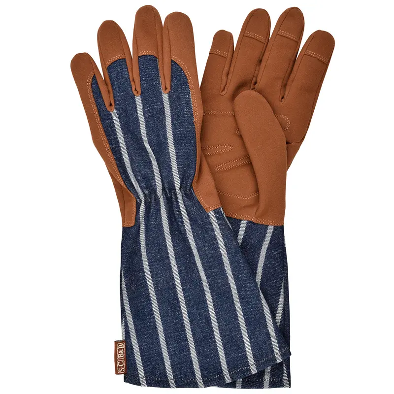 Sophie Conran Ticking Gauntlet Gloves For Gardening Protection 1