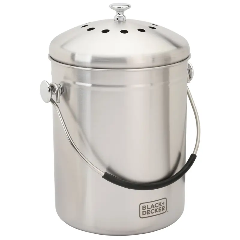 Stainless Steel Countertop Compost Bin – 166 Oz Capacity 1