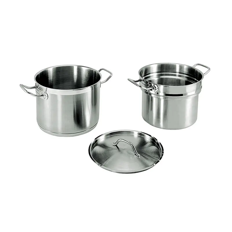 Stainless Steel Double Boiler With Lid – 12-Quart Capacity 1