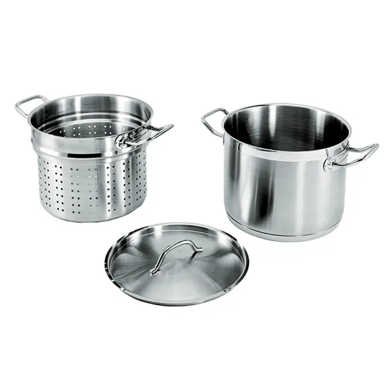 Stainless Steel Pasta Cooking Set – 3-Piece 12-Quart Professional Kit 1