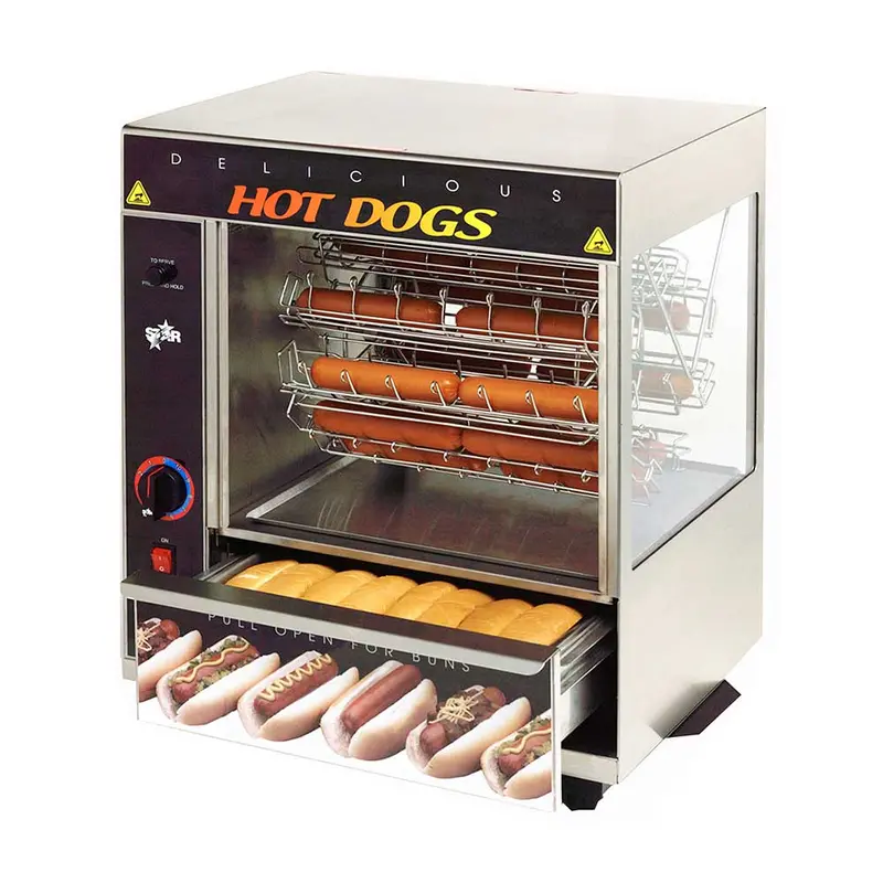 Star 175Cba Cradle Broil-O-Dog Broiler – 36-Hot-Dog Capacity + 32-Bun Warming Rack 1