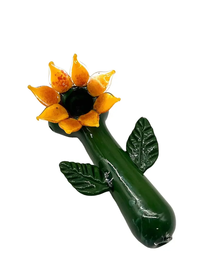 Sunflower-Themed Ceramic Hand Pipe 1