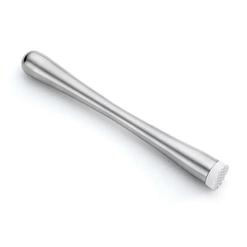 Tablecraft 8.75" Bartender’S Muddler – Solid Stainless Steel With Comfort Grip 1