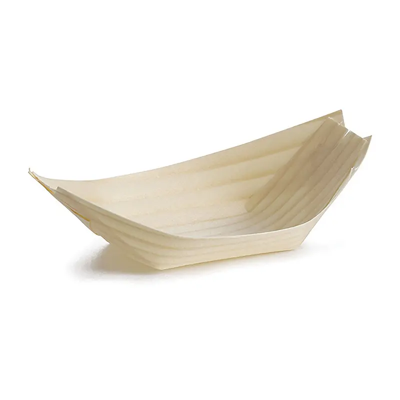 Tablecraft Bamdb45 4.75" Disposable Carry Boat Tray (50-Pack) 1