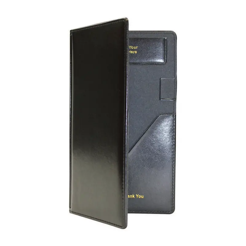 Tablecraft Black Two-Section Foldable Check Presentation Holder 1