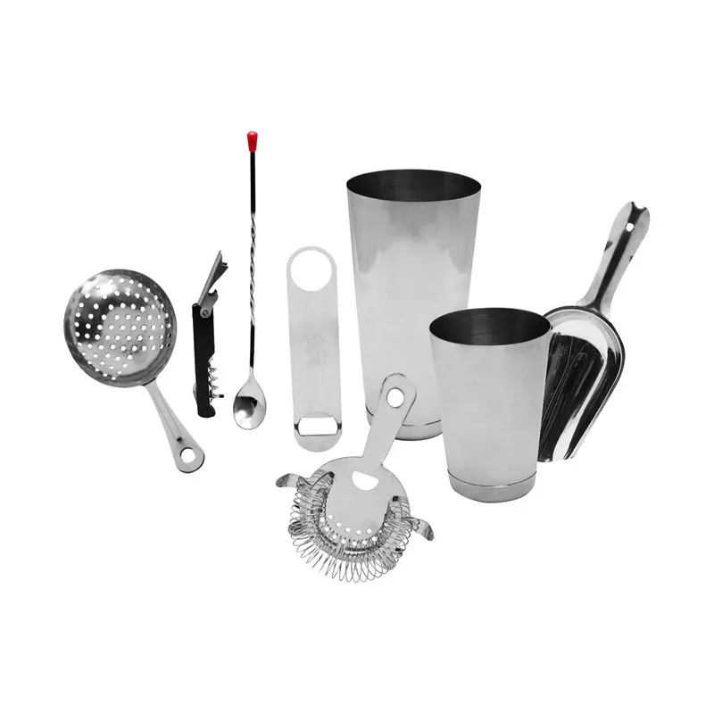 Tablecraft Essential 8-Piece Stainless Steel Cocktail Kit 1