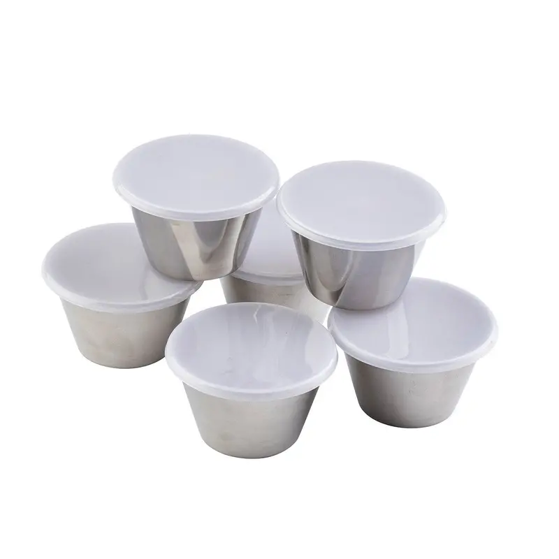 Tablecraft Stainless Steel Covered Ramekin — 5-Ounce, Set Of 6 1