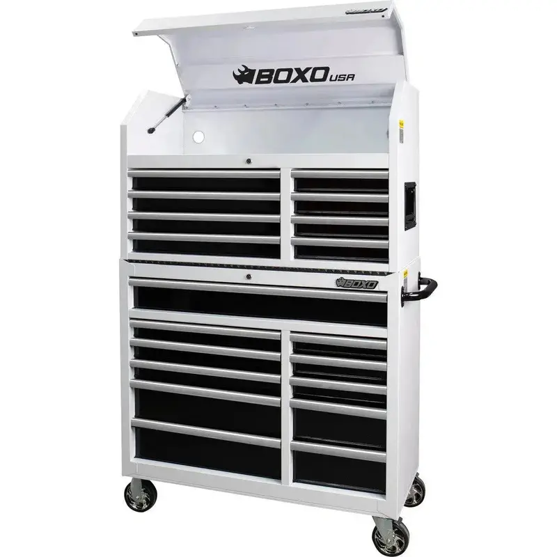 Tech Series 41-Inch 19-Drawer Rolling Tool Cabinet – Pure White 1