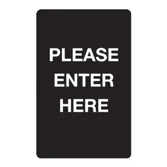 Tensator Double-Sided Entry Sign – "Please Enter Here" Directional Marker 1