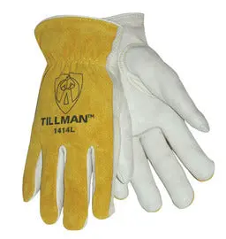Tillman 2X Drivers Gloves – Pearl & Bourbon Split-Grain And Top-Grain Cowhide, Unlined 1
