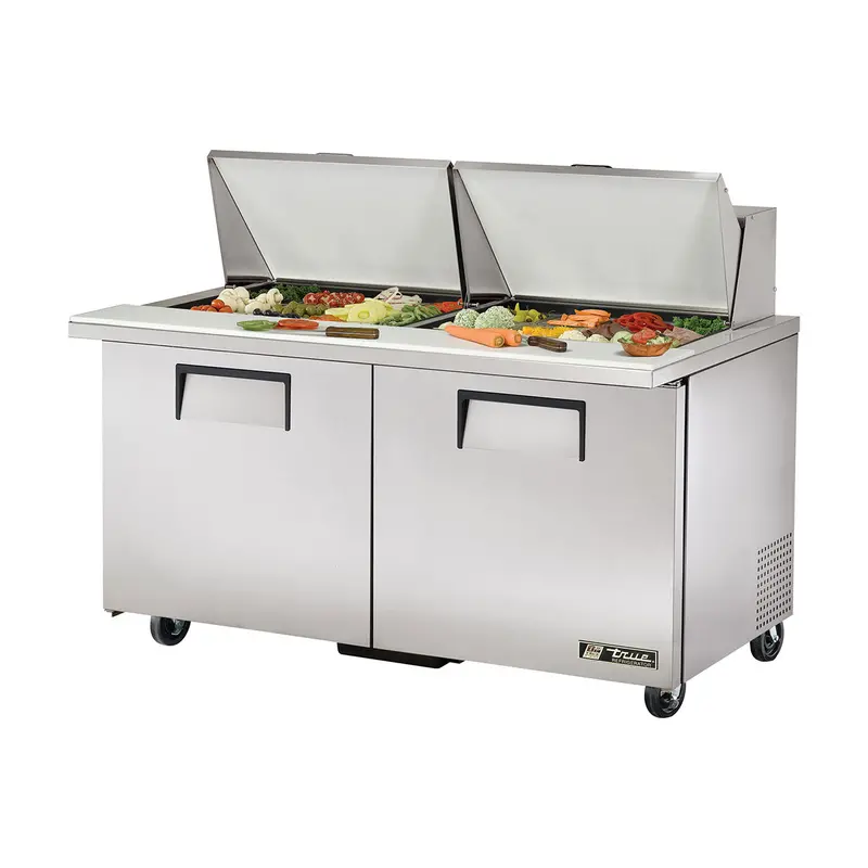 True 60-Inch Mega-Top Refrigerated Prep Table – Dual-Door Sandwich & Salad Station (Tssu-60-24M-B-St) 1