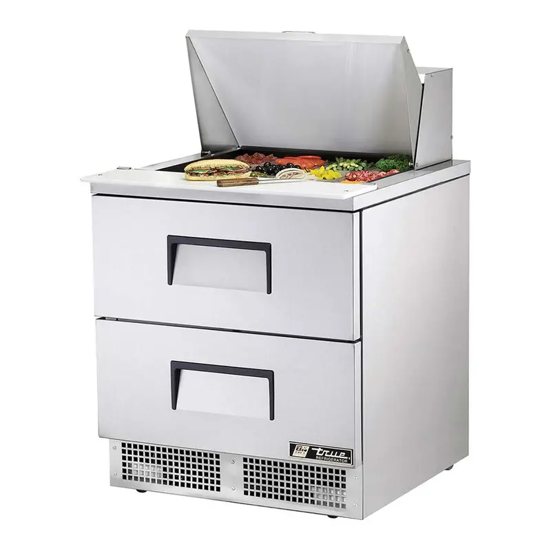 True Tfp-32-12M-D-2 Compact Refrigerated Prep Table — 32", 2 Solid Drawers 1