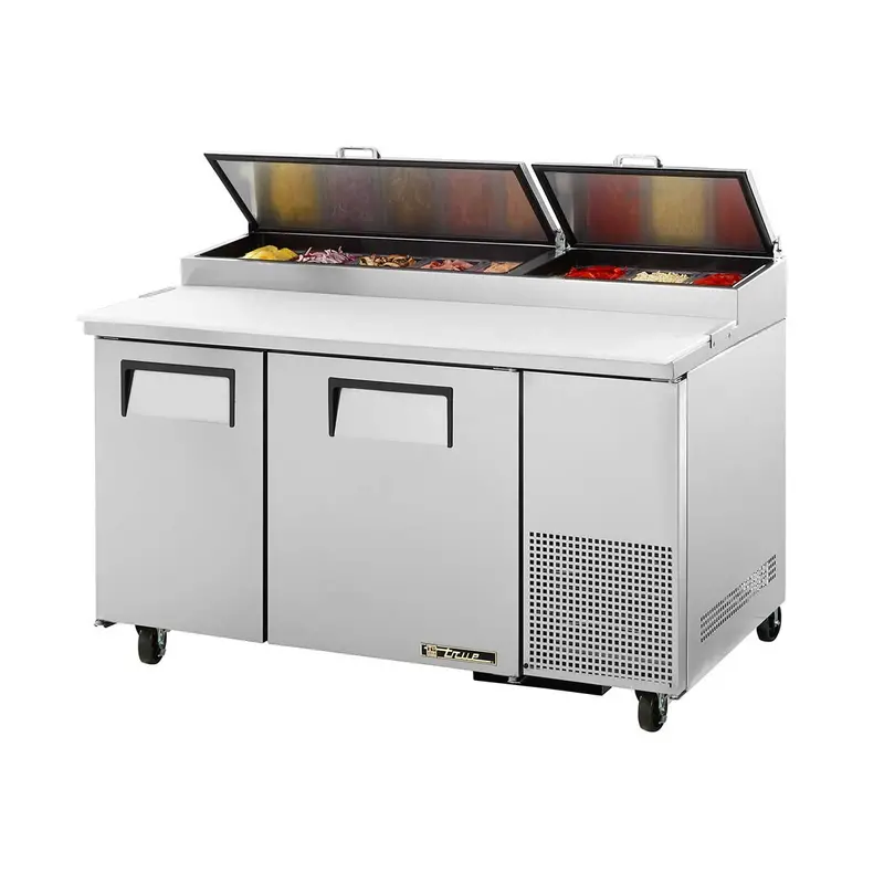 True Tpp-At-60-Hc 60-Inch Pizza Prep Table – Dual-Door Refrigerated, Solid-Top Design 1