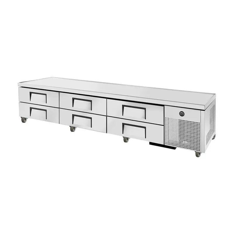 True Trcb-110 V-Edge Refrigerated Chef Base – Six-Drawer, 110" Wide 1