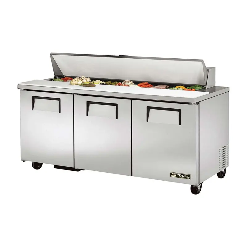 True Tssu-72-18-Hc 72-Inch Triple-Door High-Capacity Refrigerated Prep Table – Stainless Steel 1