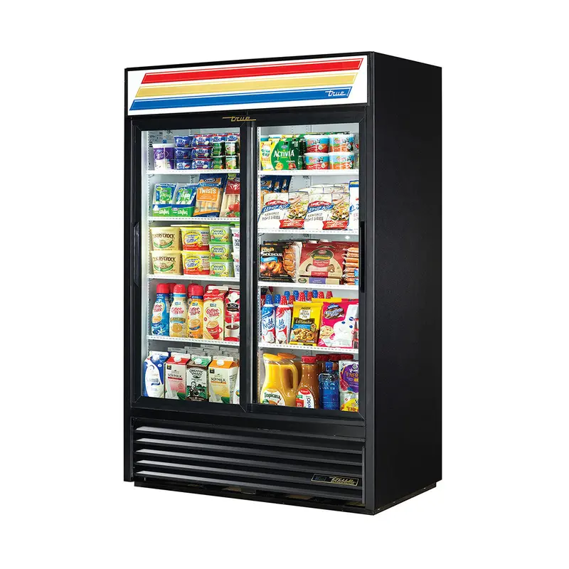True Two-Section Sliding Door Refrigerated Merchandiser – Gdm-45-Hc-Ld, Black 1