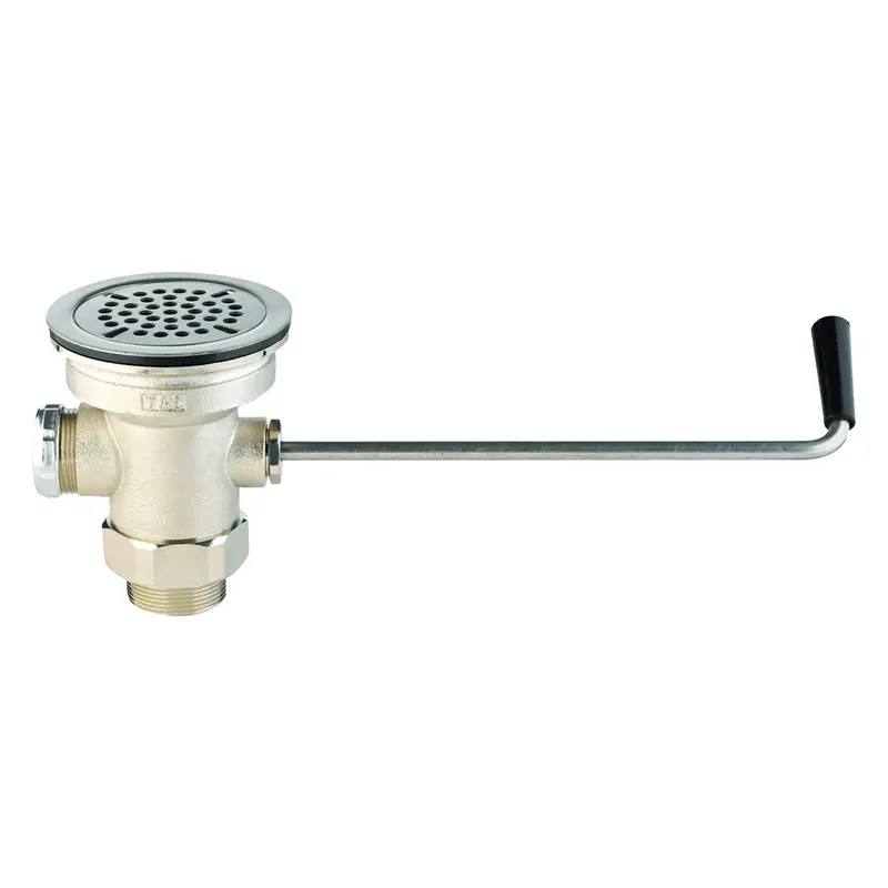 T&S Brass B-3950 Twist-Handle Waste Drain Valve With Adapter 1