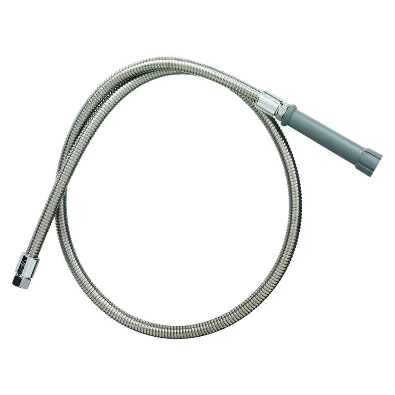 T&S Brass Flexible Pre-Rinse Hose – 60" Stainless Steel Coil With Swivel Fitting 1