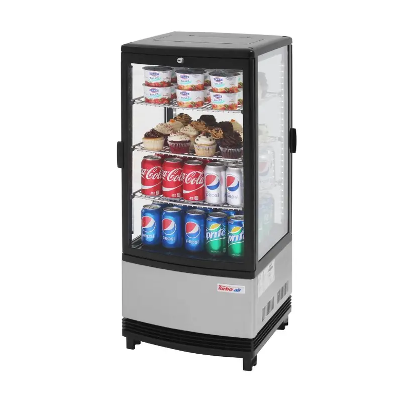 Turbo Air Crt-77-2R-N Diamond Glass Refrigerated Countertop Merchandiser – 17-Inch Display 1