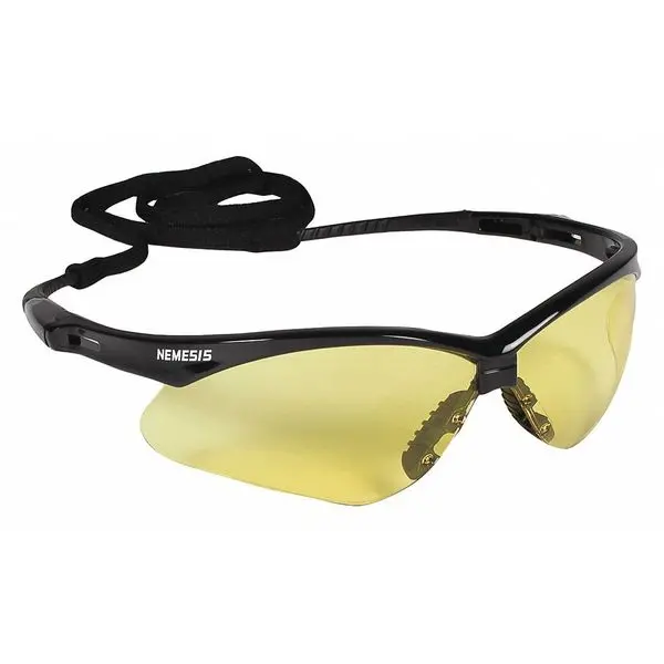 V30 Nemesis Safety Glasses – Black Frame, Amber Contrast-Enhancing Lenses 1