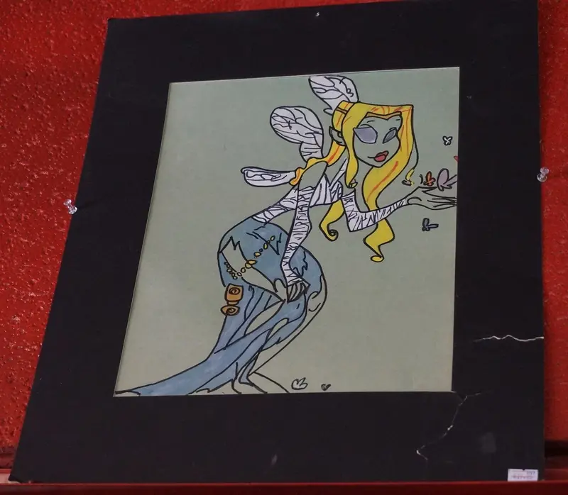 Vintage Fairy Mother Illustration On Paper – Slight Edge Distress Detail 1