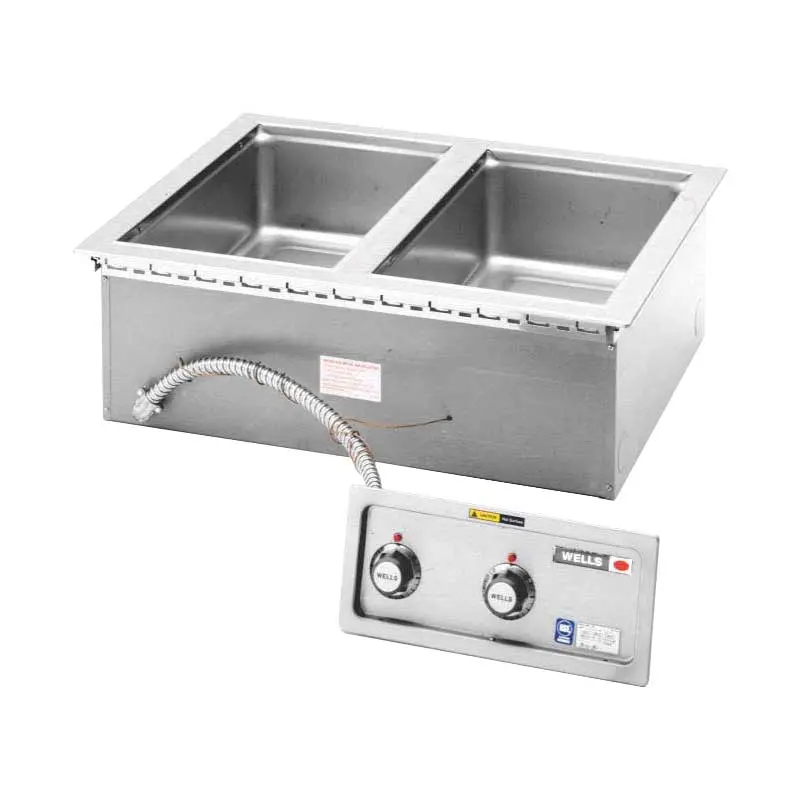 Wells Mod-200Tdm 208V Two-Compartment Top-Mount Drop-In Electric Food Warmer 1