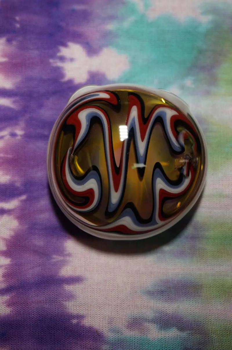 Wig-Wag Glass Pendant With Rich Gold Fuming Finish 1