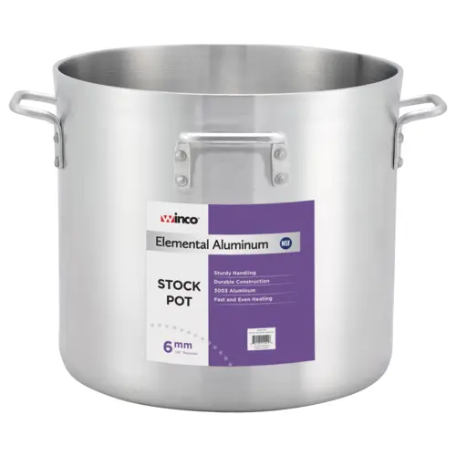 Winco Alhp-120H 100-Quart Elemental Aluminum Stock Pot With Reinforced Handles 1
