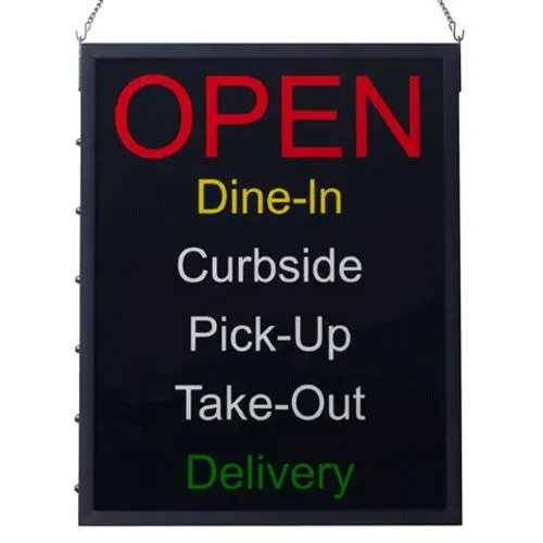 Winco Led-20 Multi-Message Open Sign – 24" X 19", 6 Display Options 1