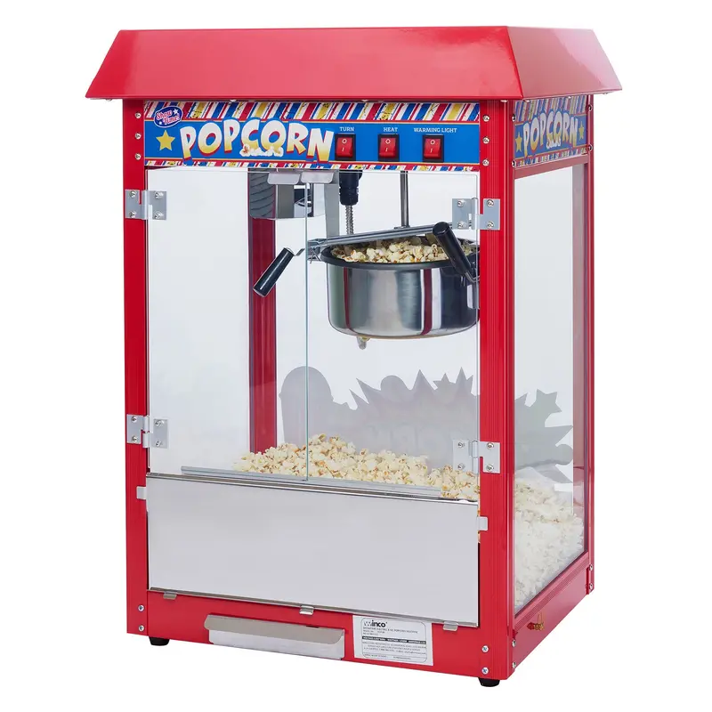 Winco Pop-8R Showtime Popcorn Machine – Countertop, 8-Oz Batch Capacity 1