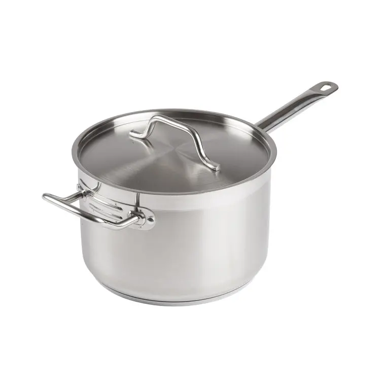 Winco Premium Stainless Steel Sauce Pan With Lid – 7.5-Quart Capacity 1