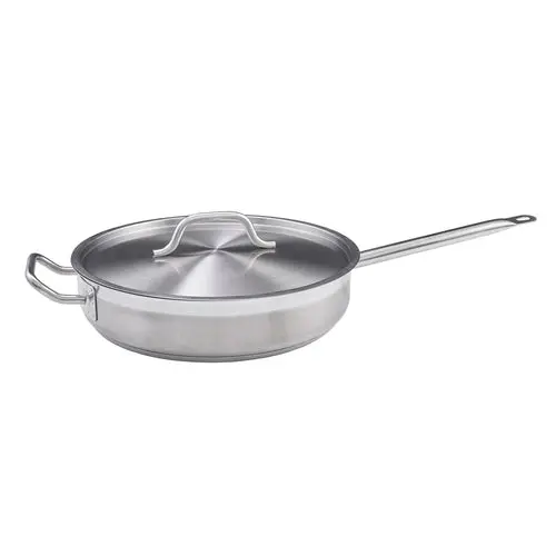 Winco Sset-7 Stainless Steel Saute Pan With Lid — 7-Quart Volume 1