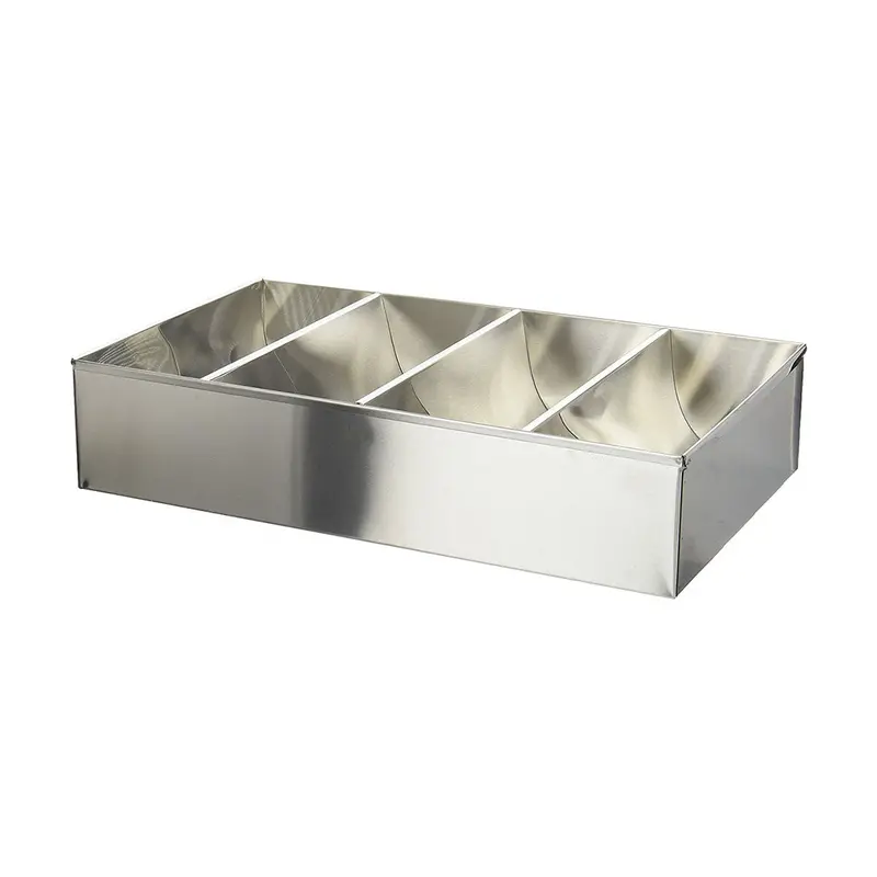 Winco Stainless Steel 4-Section Cutlery Organizer Bin – Sanitary Storage Solution 1