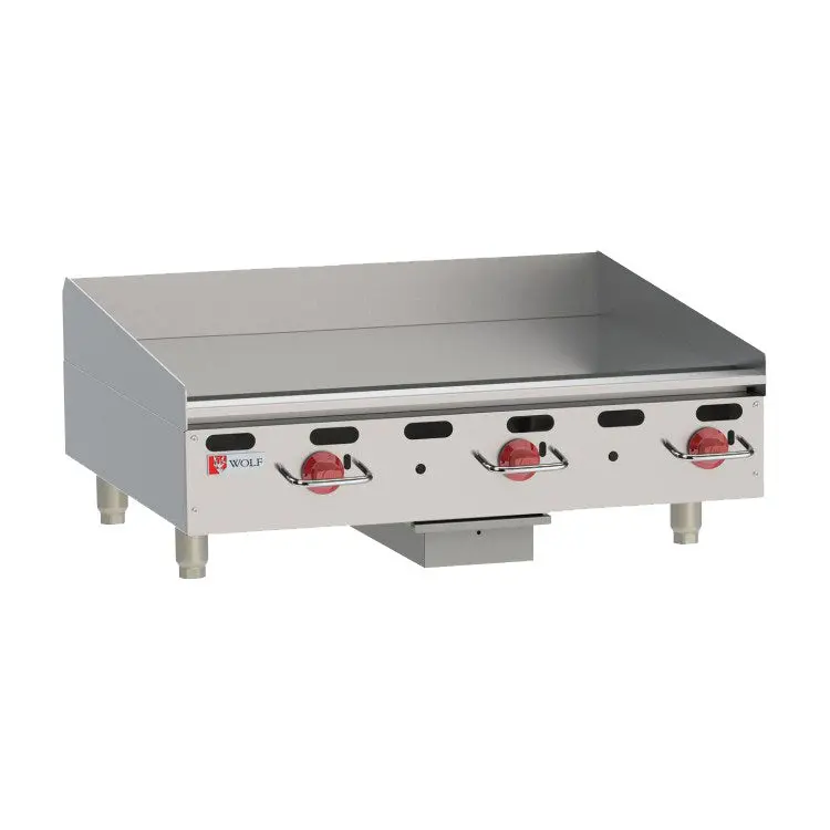 Wolf Agm36-101 Commercial Natural Gas Countertop Griddle – 36-Inch, 3-Burner 1