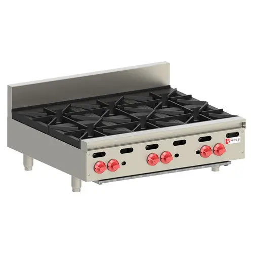 Wolf Ahp636 Heavy-Duty Gas Hot Plate — 6 Burners, 36-Inch Width 1