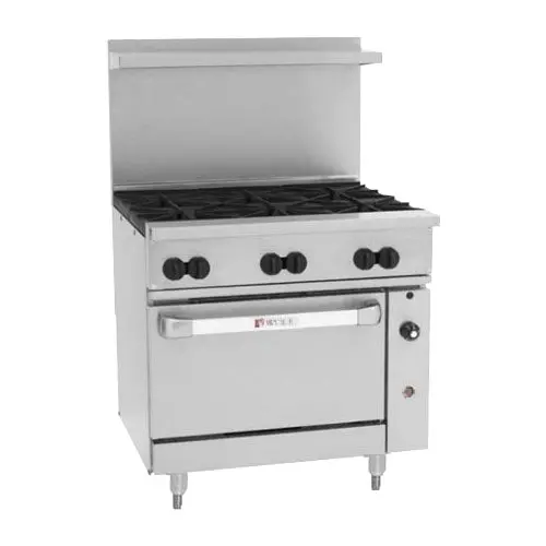 Wolf C36C-6Bn 36-Inch Commercial Range – 6 Burners + Convection Oven (Natural Gas) 1