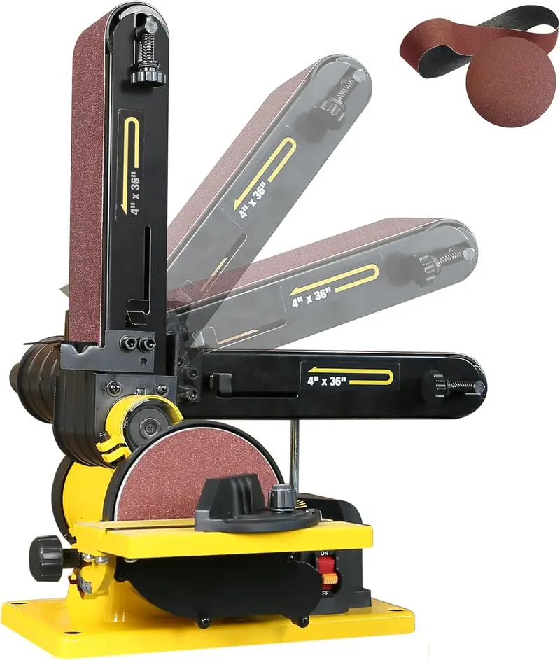Woodskil Bd-4602 4.3A 4X36 Belt & 6" Disc Sander – Compact Dual-Function Benchtop Unit 1
