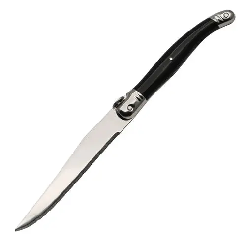 World Tableware 201-2882 Black Slim Eurostyle Steak Knives — 4-Inch Blade, 12-Piece Set 1