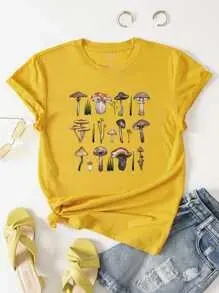 Yellow Mushy T-Shirt – Vibrant Fungi-Themed Top 1