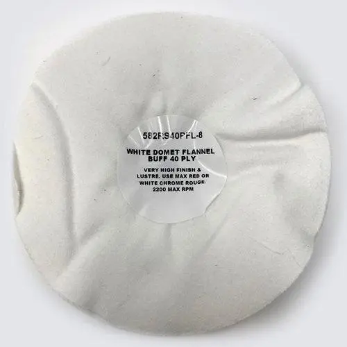 Zephyr White Domet Flannel Airway Wheel – 40-Ply, 8 Inch 1