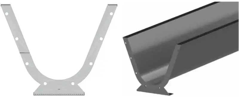 6-Inch Flared Screw Conveyor Trough – 10-Foot Length (6Ft07-14) 1