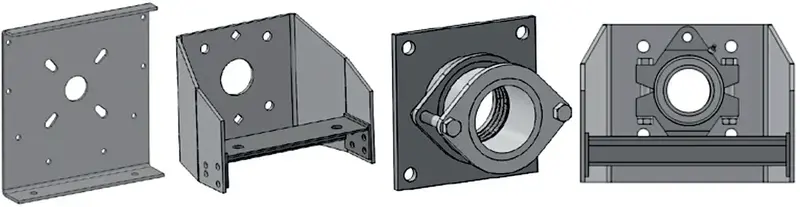 Bolt-On Shelf Trough End For 4-7/16" Shafts (Model 260-1664) 1